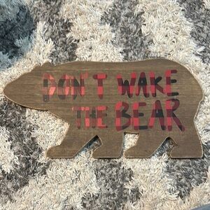 Hobby Lobby Rustic Brown and Red Bear Art Wall Decor